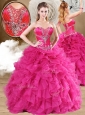 2016 Discount  Ball Gown Fuchsia Sweet 16 Quinceanera Dresses with Ruffles