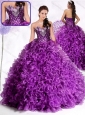 Clearance Ball Gown Sweetheart Ruffles and Sequins Quinceanera Dresses