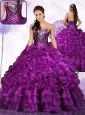 Clearance Beading Ball Gown Sweet 16 Quinceanera Dresses with Ruffles and Sequins