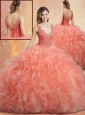 Clearance V Neck Sweet 16 Quinceanera Dresses with Ruffles and Appliques