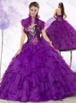 Discount  Sweetheart Ruffles and Sequins Quinceanera Dresses in Purple