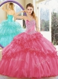 2016 Unique Ball Gown Quinceanera Dresses with Beading and Ruffled Layers for Spring