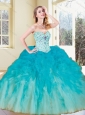 2016 Unique  Ball Gown Quinceanera Dresses with Beading and Ruffles