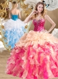 Unique  Multi Color Quinceanera Gowns with Beading and Ruffles