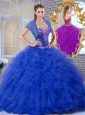 Unique Sweetheart Blue Quinceanera Dresses with Ruffles and Appliques