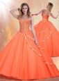 Unique Sweetheart Brush Train Quinceanera Gowns with Beading