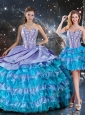 Luxurious Sweetheart Detachable Quinceanera Dresses with Beading and Ruffled Layers