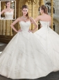 2016 Beautiful Sweetheart Long White Wedding Dress with Appliques