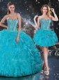2016 Hot Sale Detachable Sweetheart Sweet 16 Dresses with Beading and Ruffles