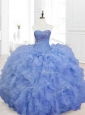 2016 New Style Blue Sweet 16 Dresses with Beading and Ruffles