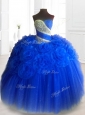 Classical Hand Made Flowers Sweet 16 Dresses in Royal Blue
