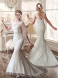 Classical Mermaid Appliques and Belt Wedding Dresses in White 2016