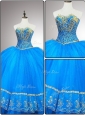 Fashionable Sweetheart Quinceanera Gowns with Appliques and Beading