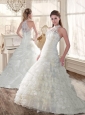 Elegant Halter Top Appliques and Ruffled Layers Wedding Dresses for 2016
