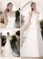Simple Appliques and Bowknot Wedding Dresses with Brush Train