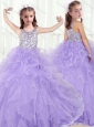 Best Scoop Lavender Mini Quinceanera Dresses with Beading and Ruffles