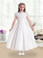 Pretty Scoop Satin Flower Girl Dresses with Appliques