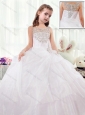 2016 Pretty Scoop White Mini Quinceanera Dresses with Beading