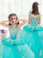 2016 Pretty Straps Turquoise Mini Quinceanera Dresses with Appliques