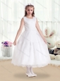 Cute Scoop White Flower Girl Dresses in Lace for 2016