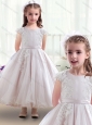 Fashionable Scoop Cap Sleeves Flower Girl Dresses with Appliques