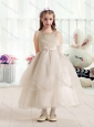 Simple Ball Gown Flower Girl Dresses with Hand Made Flowers