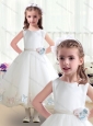 Top Selling Scoop White Flower Girl Dresses with Appliques