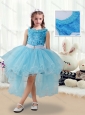 2016 Latest High Low New Style Little Girl Pageant Dresses with Belt and Appliques