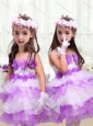 2016 Perfect Short New Style Little Girl Pageant Dresses  with Appliques and Ruffled Layers