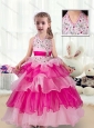 2016 Pretty Halter Top New Style Little Girl Pageant Dresses with Ruffled Layers
