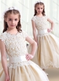 2016 Simple Scoop Ball Gown New Style Little Girl Pageant Dresses with Belt