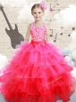 Beautiful Halter Top Hot Pink Mini Quinceanera Dresses with Beading
