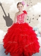 Popular Beading and Ruffles Mini Quinceanera Dresses in Red