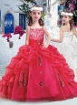 Beautiful Spaghetti Straps Little Girl Pageant Dresses with Appliques and Bubles