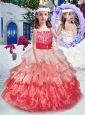 Beautiful Spaghetti Straps Little Girl Pageant Dresses with Beading and Ruffled Layers