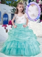 Elegant Straps Ball Gown Little Girl Pageant Dresses with Beading and Bubles