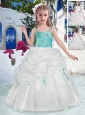 Fashionable Straps Flower Girl Dresses with Beading and Bubles