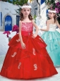 Latest Spaghetti Straps Little Girl Pageant Dresses with Appliques and Beading