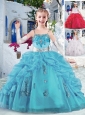 Latest Spaghetti Straps Little Girl Pageant Dresses with Appliques and Bubles
