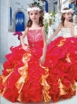 Luxurious Spaghetti Straps Little Girl Pageant Dresses with Beading and Ruffles