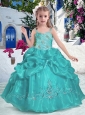 Most Popular Straps Little Girl Pageant Dresses with Beading and Bubles