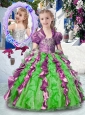 Most Popular Straps Little Girl Pageant Dresses with Beading and Ruffles