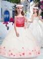 Simple Spaghetti Straps Little Girl Pageant Dresses with Appliques and Beading
