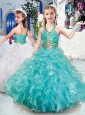 Top Selling Halter Top Little Girl Pageant Dresses with Beading and Ruffles