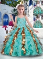 Top Selling Straps Little Girl Pageant Dresses with Beading and Ruffles