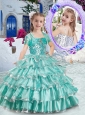 New Style Ball Gown Apple Green Little Girl Pageant Dresses with Ruffled Layers