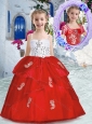 New Style Best Spaghetti Straps Little Girl Pageant Dresses with Appliques and Beading