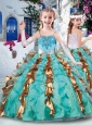 New Style Customized Ball Gown Appliques and Ruffles Little Girl Pageant Dresses for Party