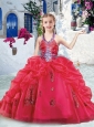 New Style  Halter Top Little Girl Pageant Dresses with Beading and Bubles