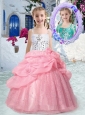 New Style Spaghetti Straps Little Girl Pageant Dresses with Beading and Bubles